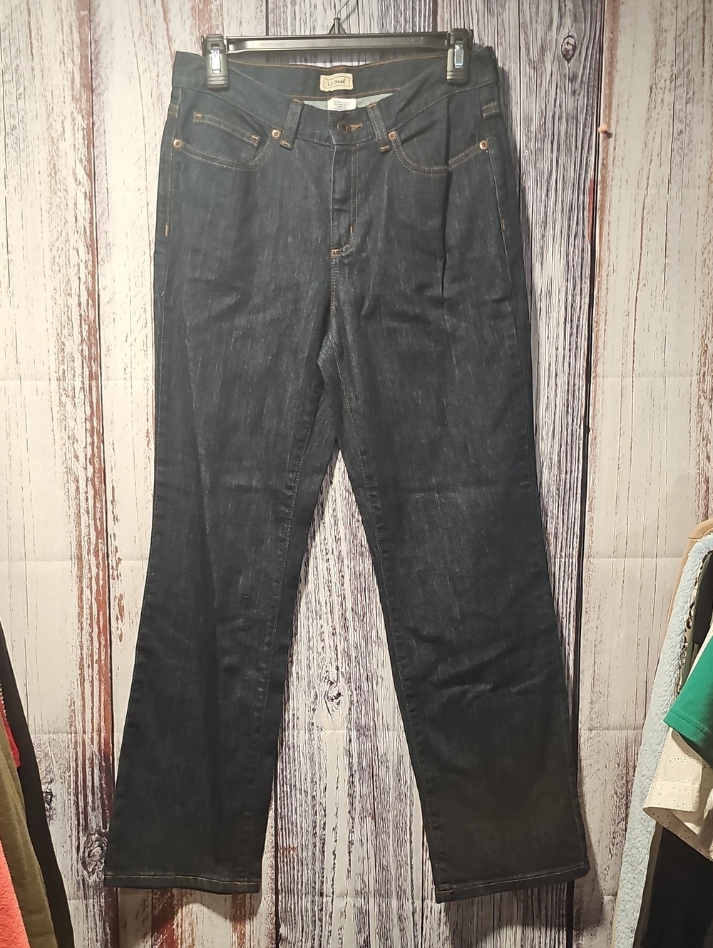 Dark Blue Denim Jeans with Orange Stitching